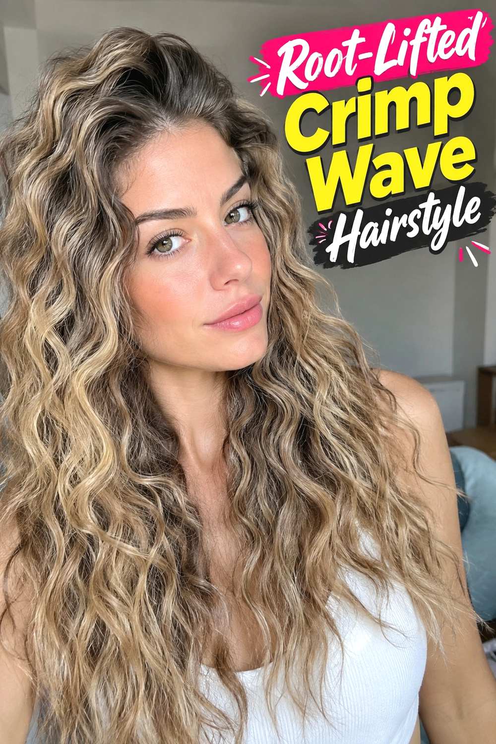 11. Root Lifted Crimp Wave Hairstyle