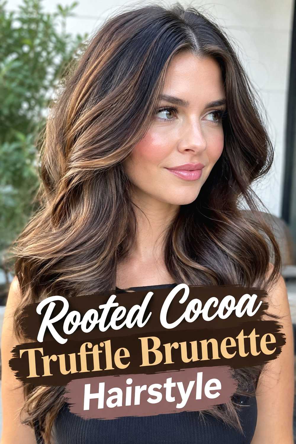 13. Rooted Cocoa Truffle Brunette Hairstyle