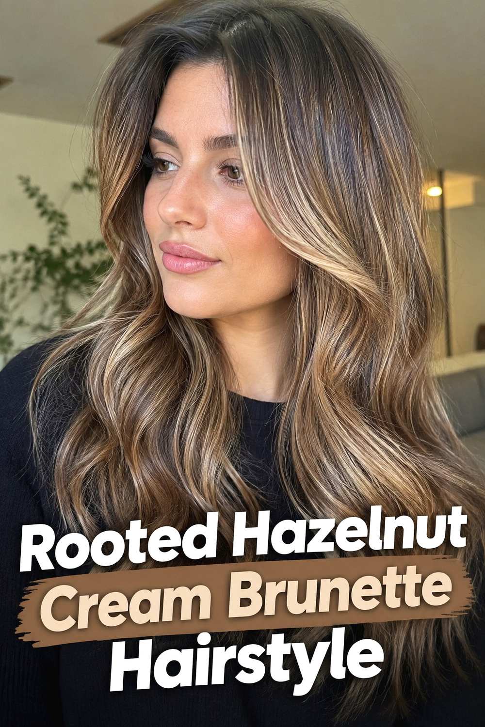 6. Rooted Hazelnut Cream Brunette Hairstyle