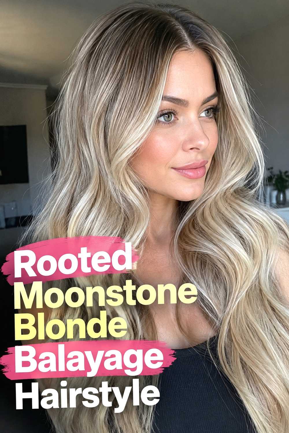 3. Rooted Moonstone Blonde Balayage Hairstyle