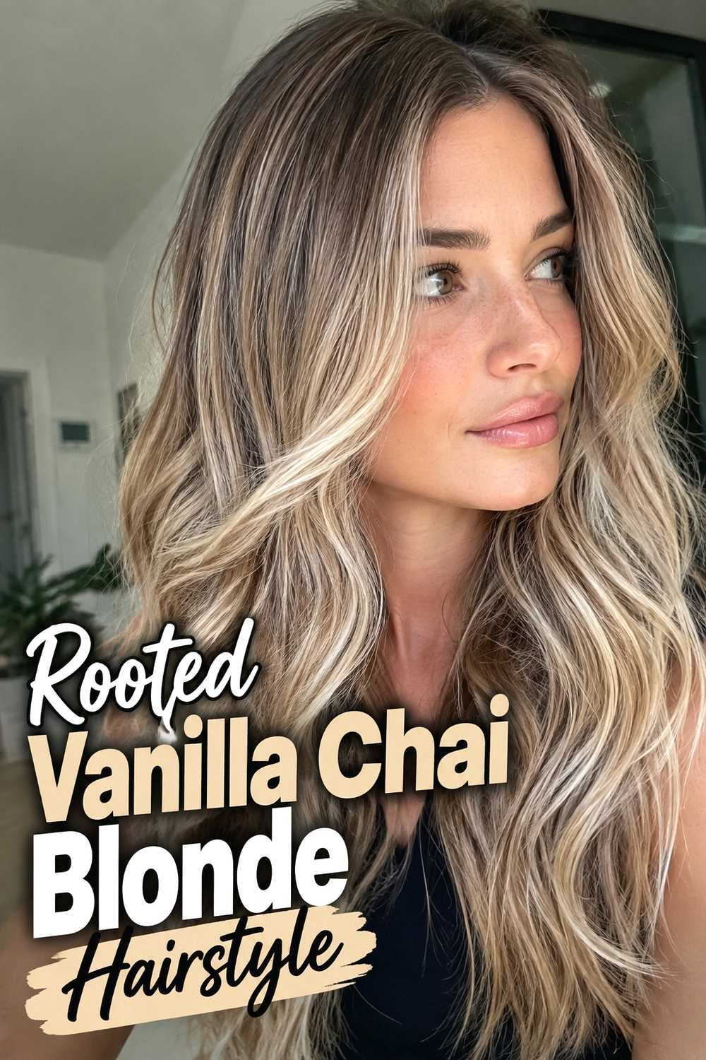 3. Rooted Vanilla Chai Blonde Hairstyle