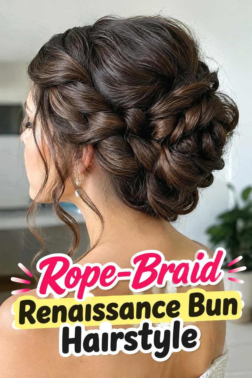 16. Rope Braid Renaissance Bun Hairstyle