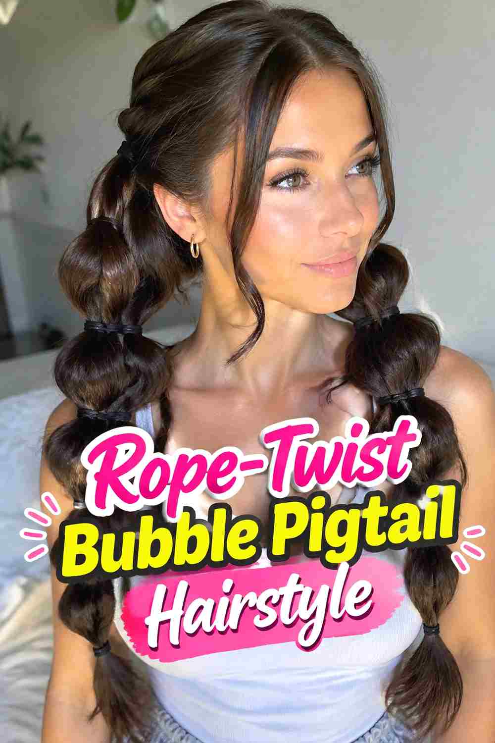4. Rope Twist Bubble Pigtail Hairstyle