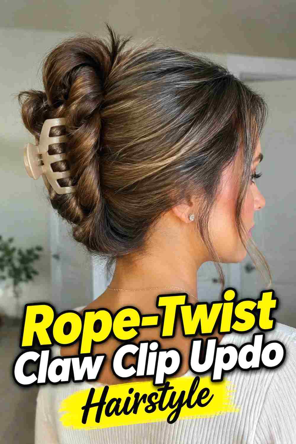 9. Rope Twist Claw Clip Updo Hairstyle