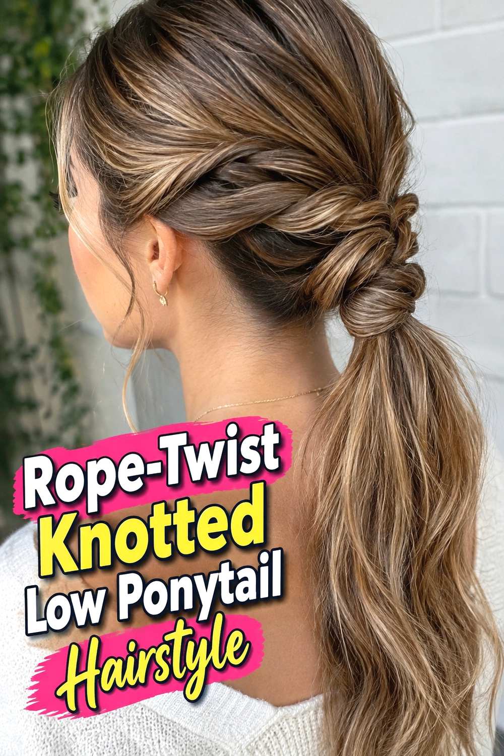 13. Rope Twist Knotted Low Ponytail Hairstyle