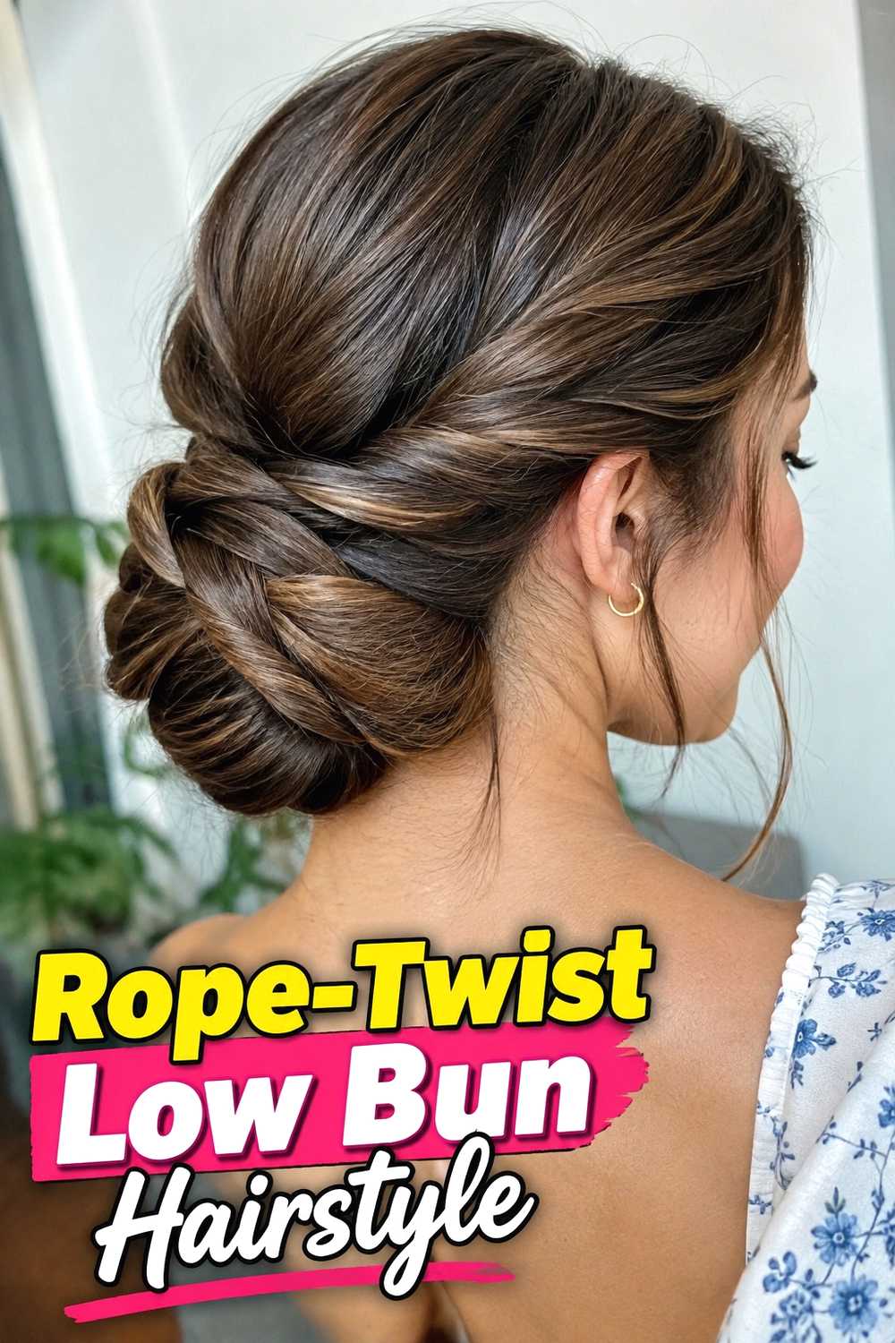 8. Rope Twist Low Bun Hairstyle