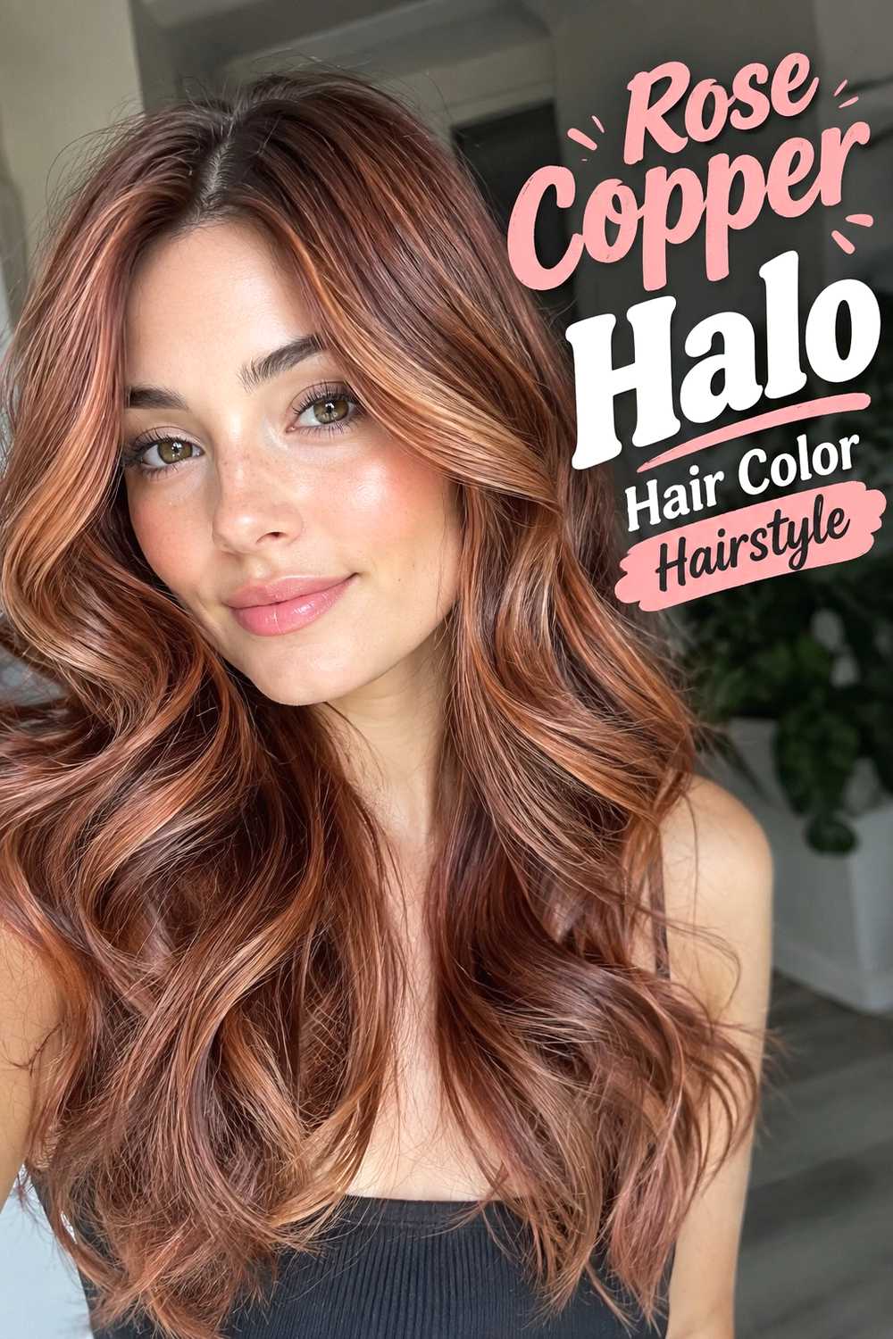 10. Rose Copper Halo Hair Color Hairstyle