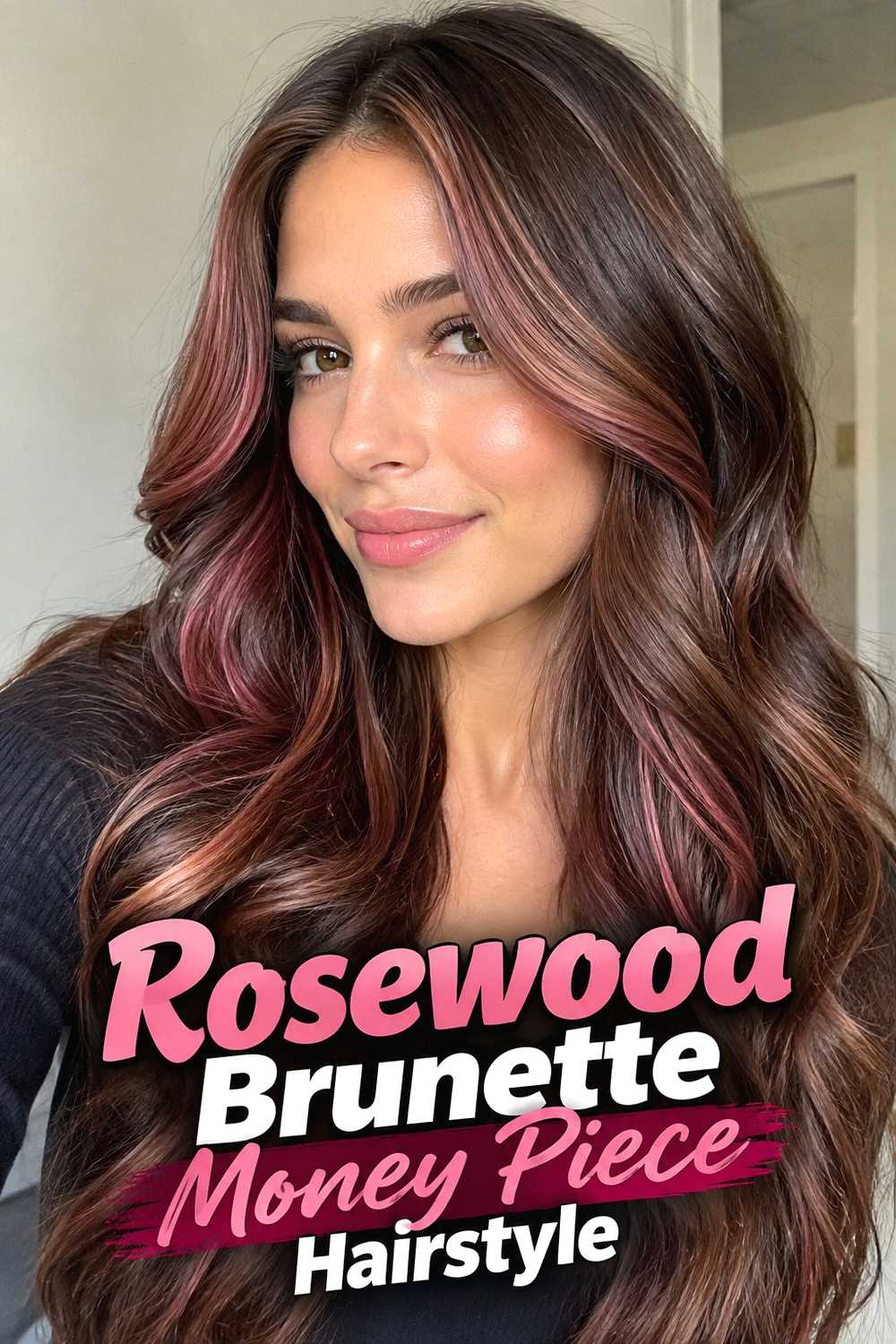 5. Rosewood Brunette Money Piece Hairstyle