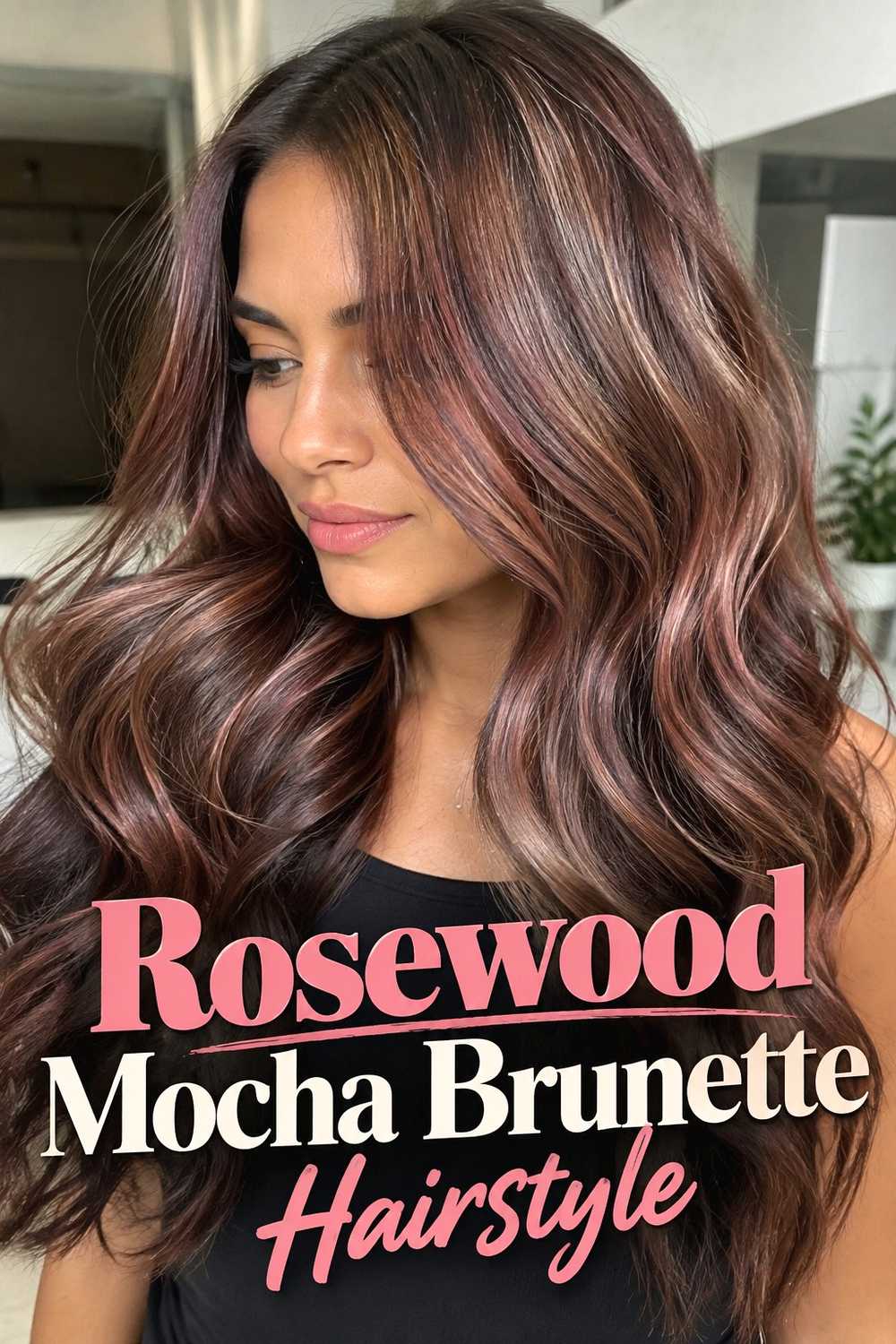9. Rosewood Mocha Brunette Hairstyle