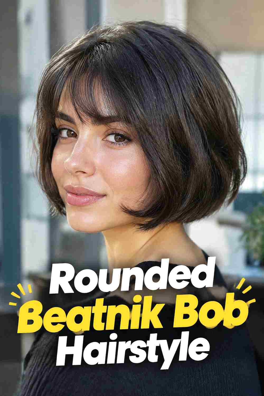 6. Rounded Beatnik Bob Hairstyle
