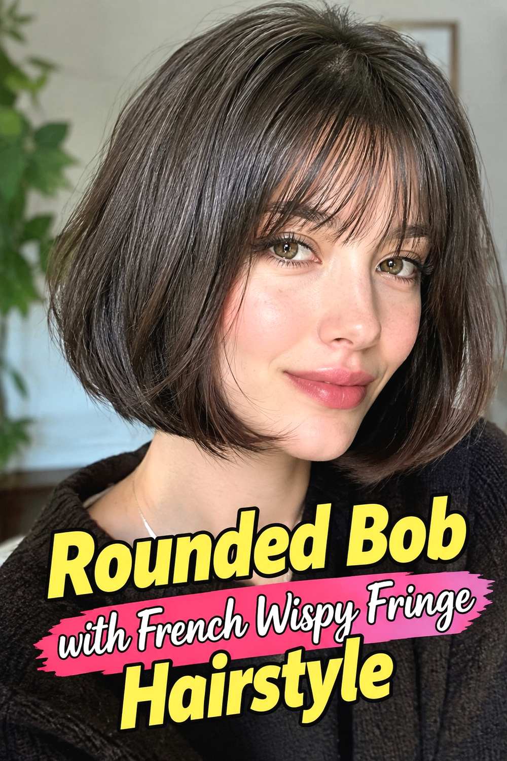 19. Rounded Bob With French Wispy Fringe Hairstyle