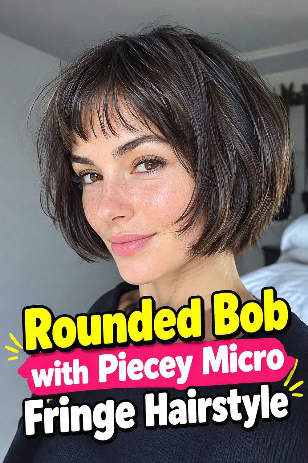 11. Rounded Bob With Piecey Micro Fringe Hairstyle