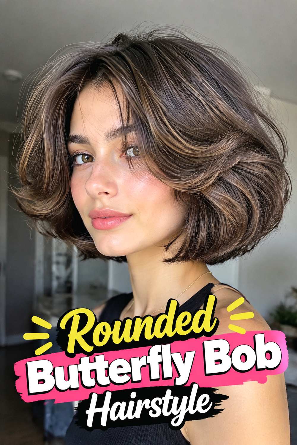 Rounded Butterfly Bob Hairstyle