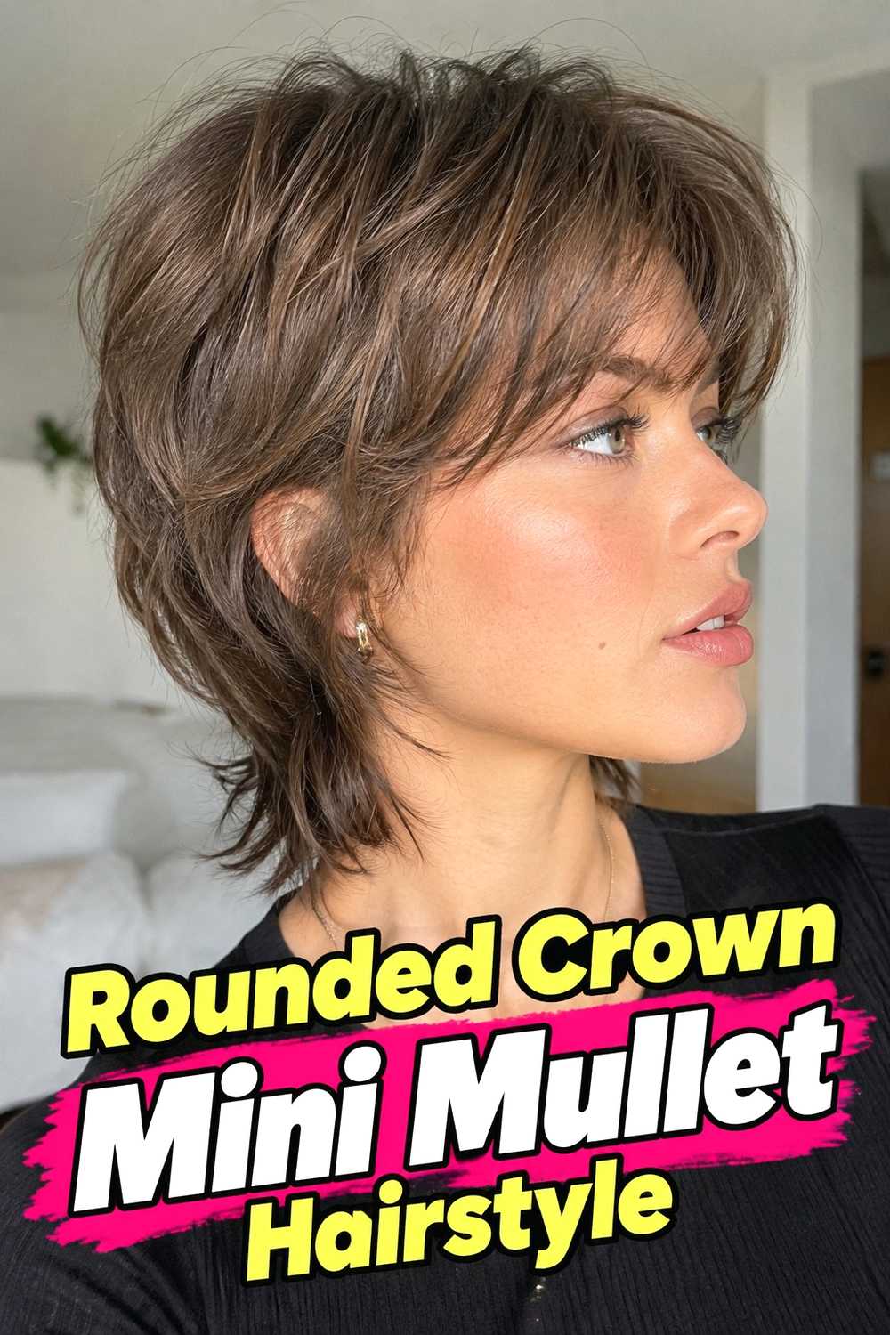 10. Rounded Crown Mini Mullet Hairstyle