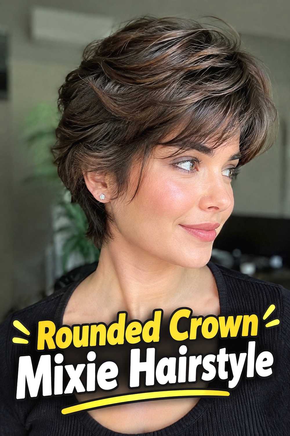 6. Rounded Crown Mixie Hairstyle