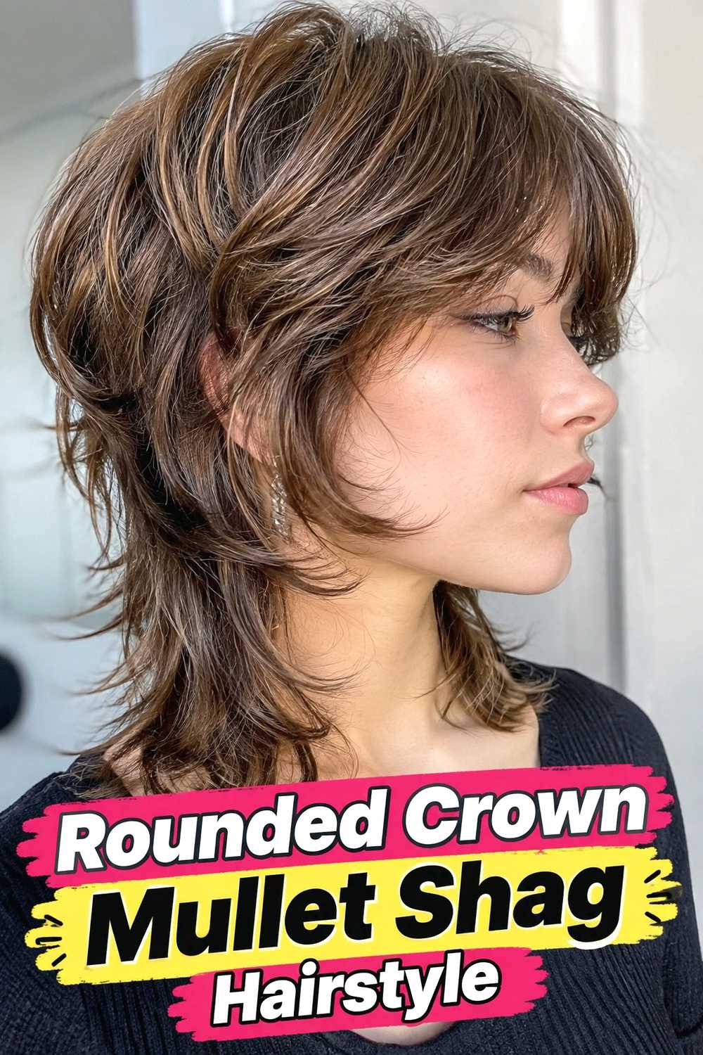 5. Rounded Crown Mullet Shag Hairstyle