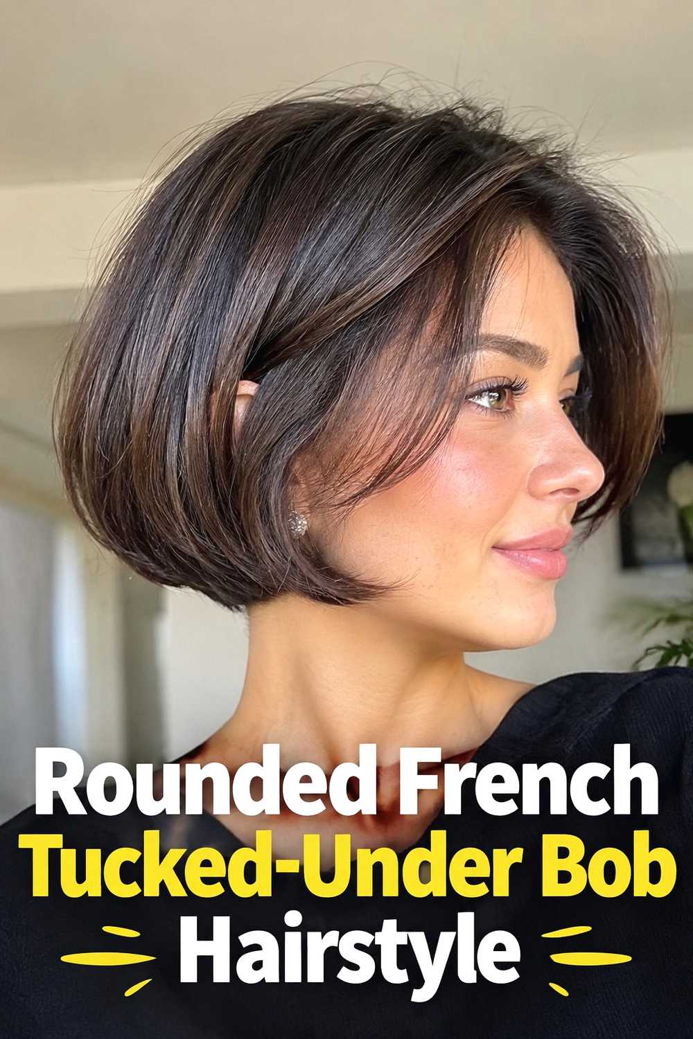 4. Rounded French Tucked Under Bob Hairstyle