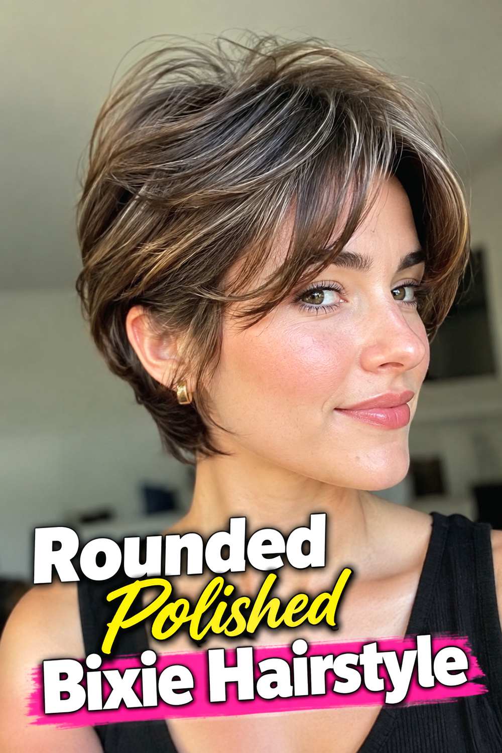 Rounded Polished Bixie Hairstyle