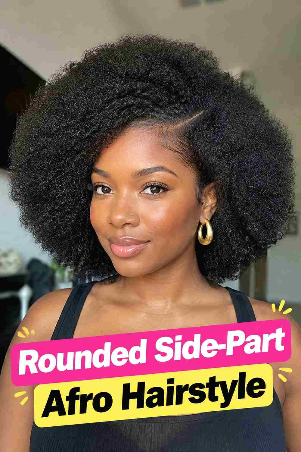 5. Rounded Side Part Afro Hairstyle