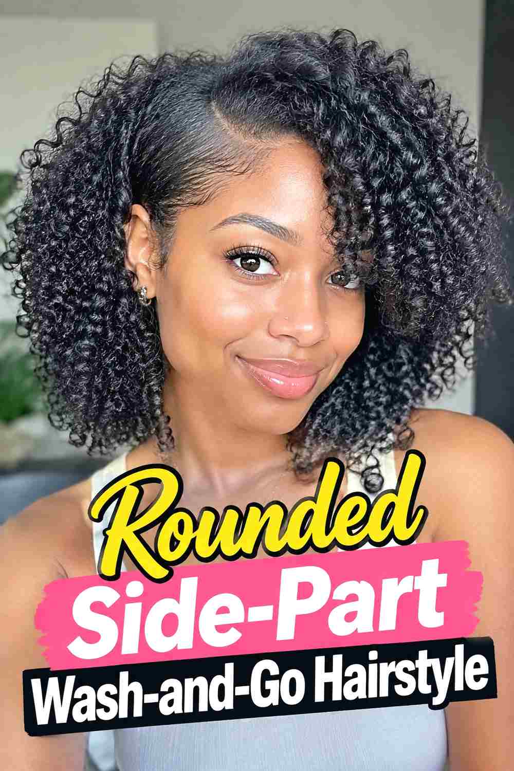 9. Rounded Side Part Wash And Go Hairstyle