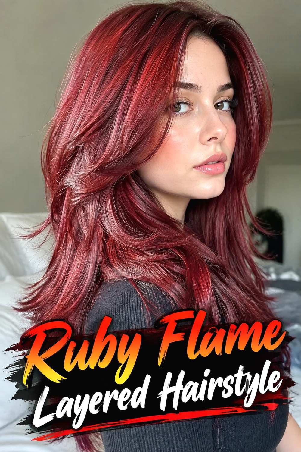 Ruby Flame Layered Hairstyle