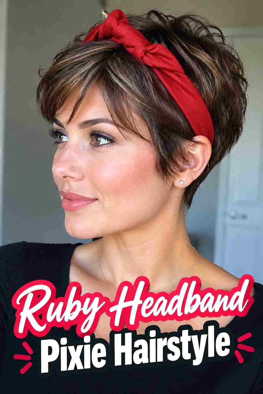 17. Ruby Headband Pixie Hairstyle