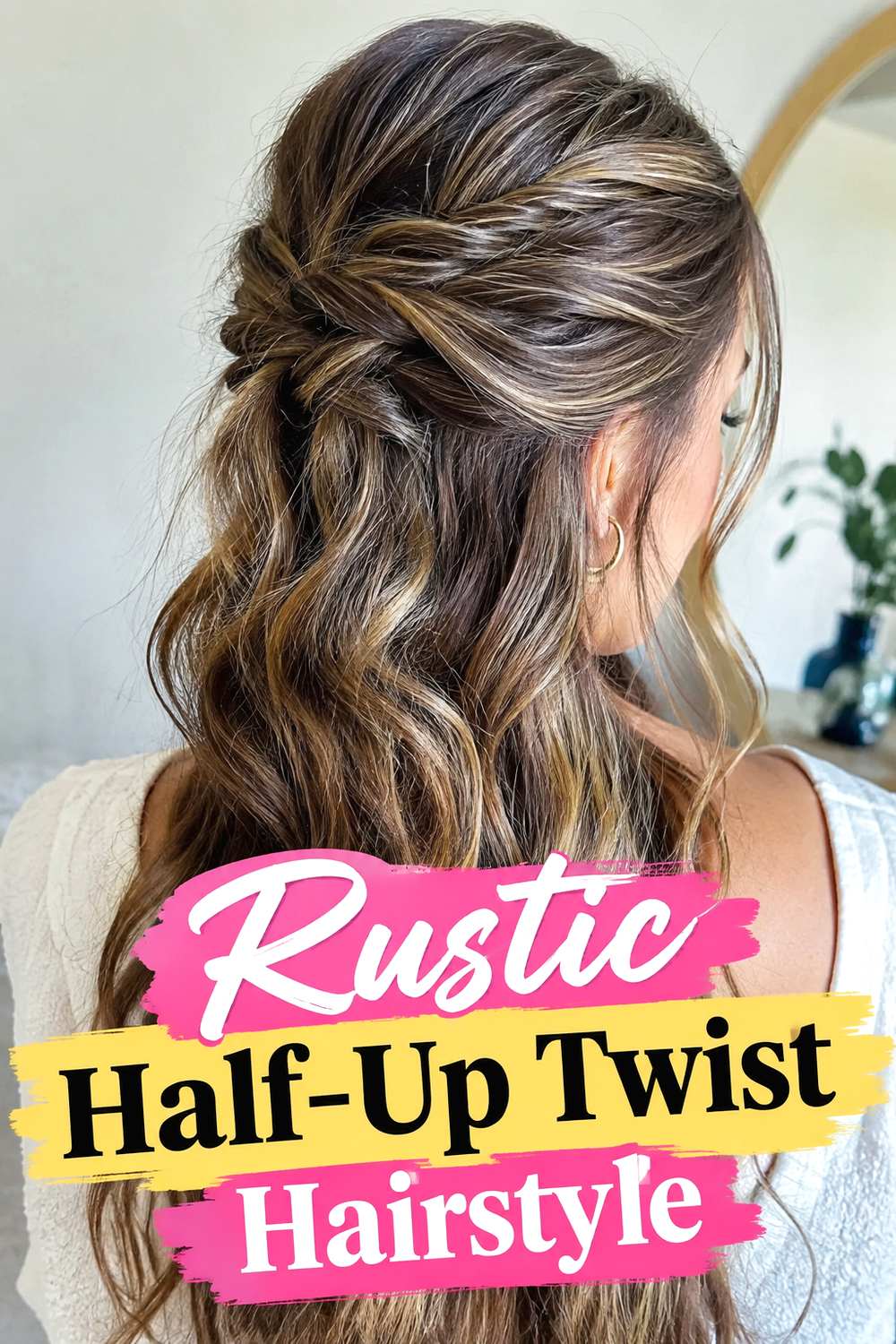 Rustic Half-Up Twist Hairstyle