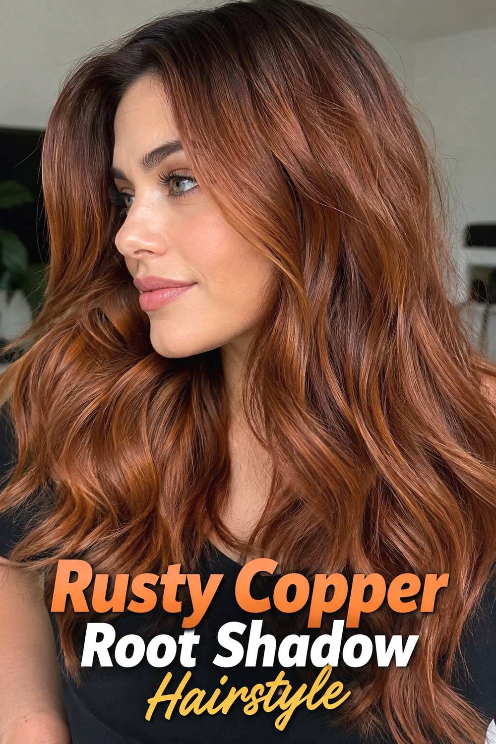 9. Rusty Copper Root Shadow Hairstyle