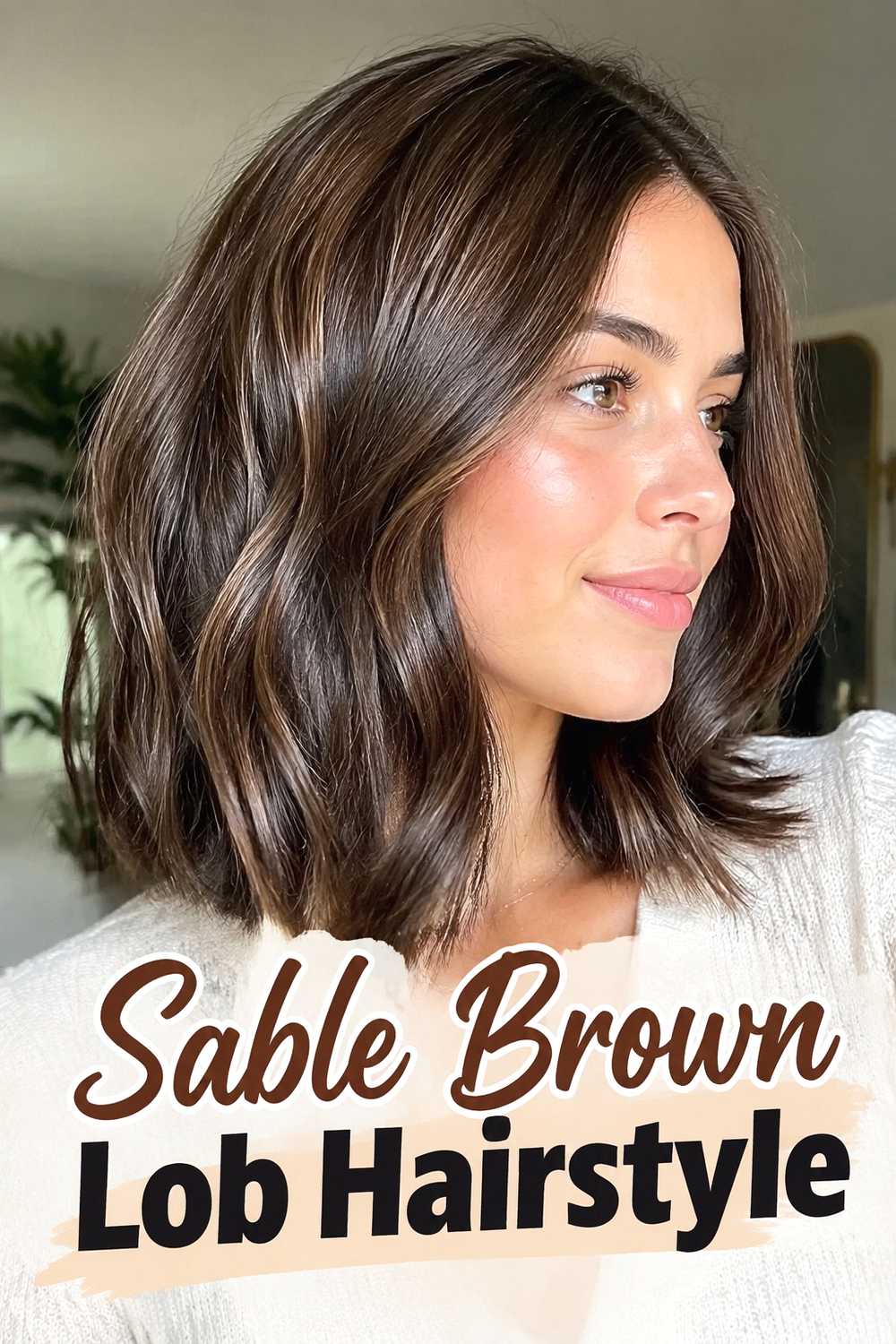 7. Sable Brown Lob Hairstyle