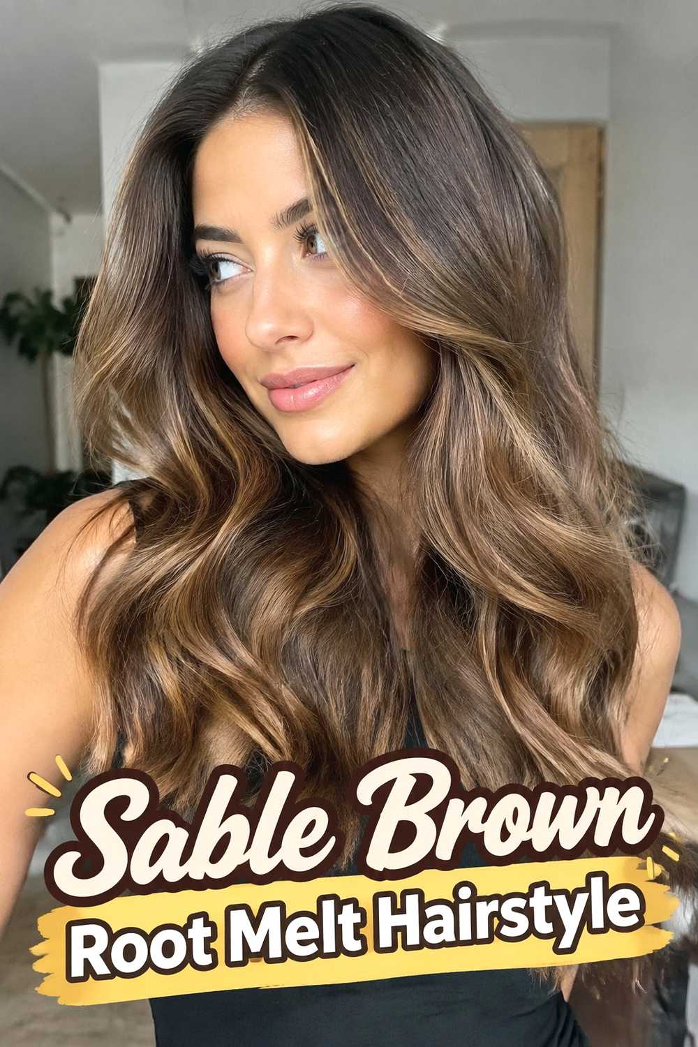 5. Sable Brown Root Melt Hairstyle