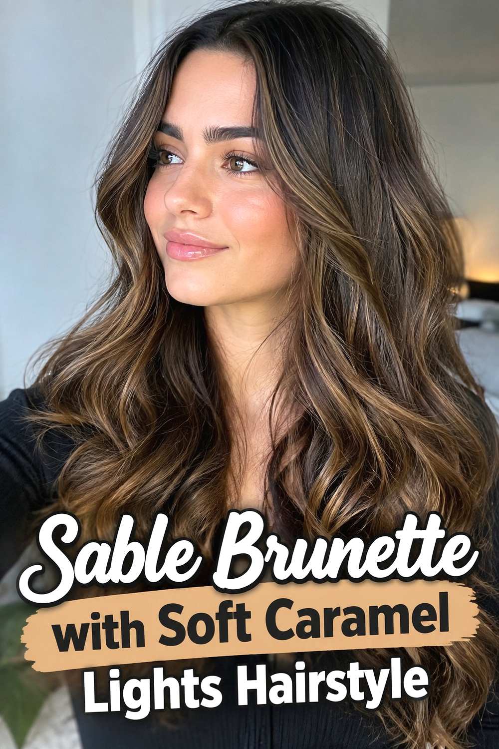 10. Sable Brunette With Soft Caramel Lights Hairstyle