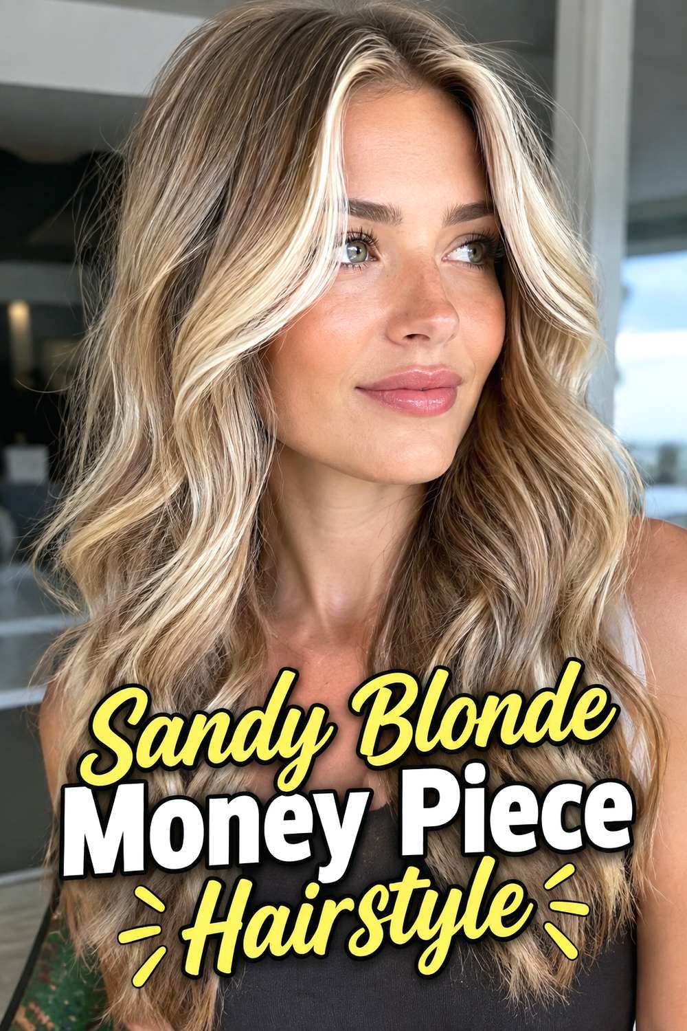 Sandy Blonde Money Piece Hairstyle