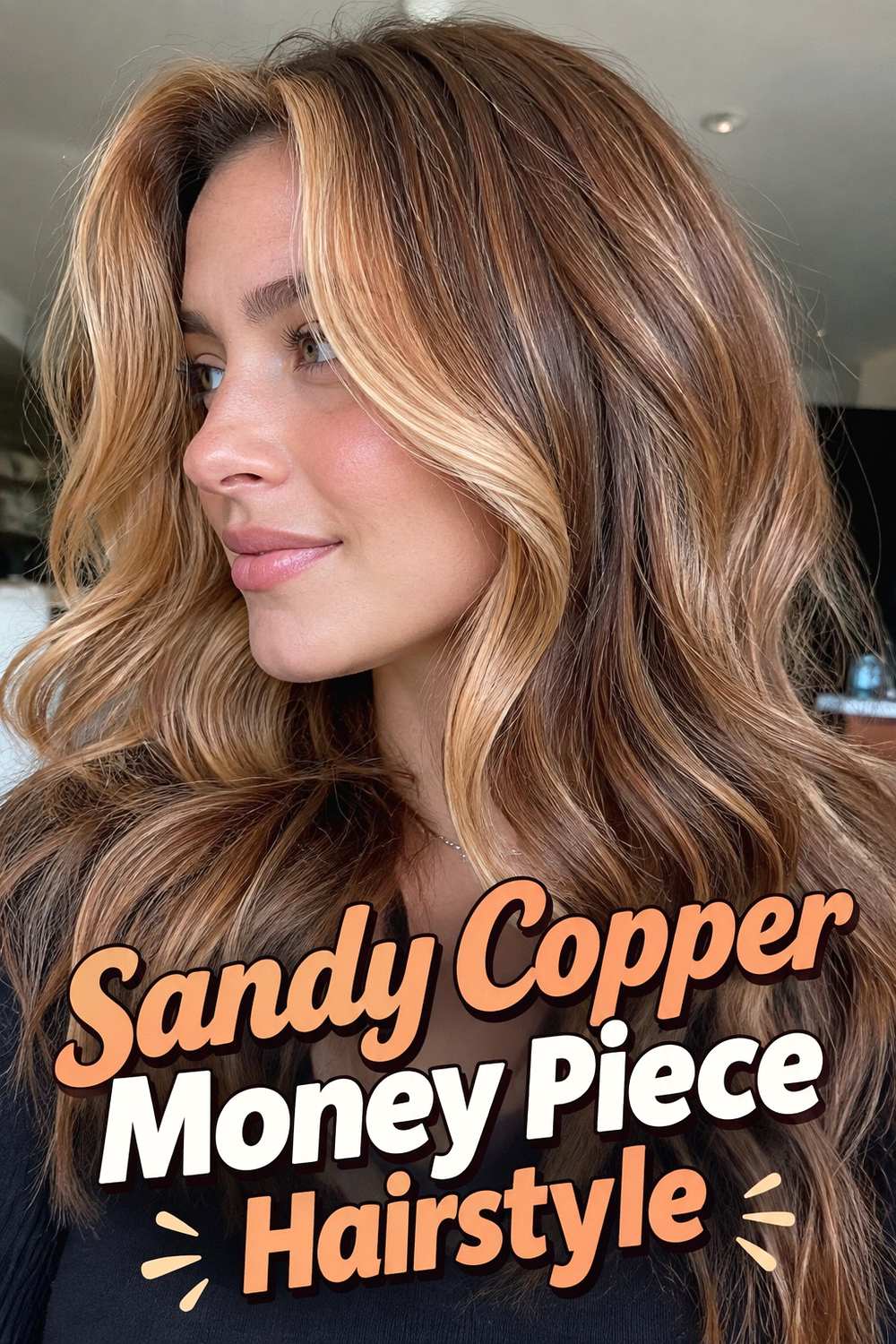 4. Sandy Copper Money Piece Hairstyle