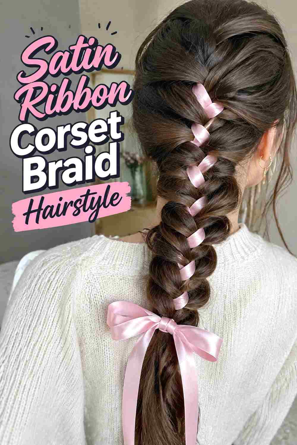9. Satin Ribbon Corset Braid Hairstyle