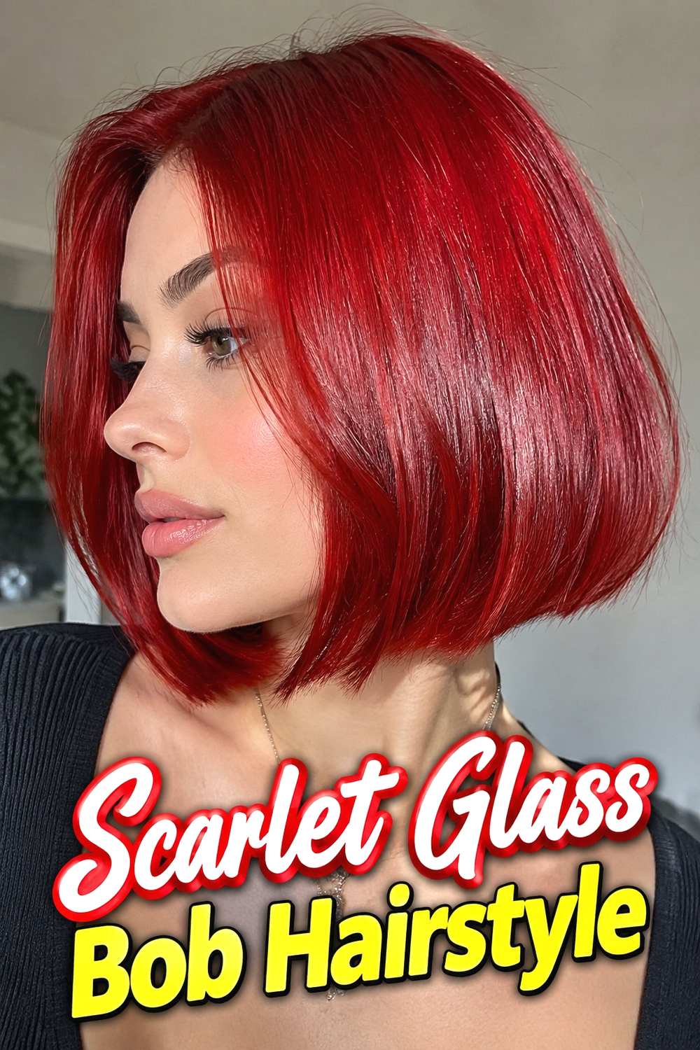 1. Scarlet Glass Bob Hairstyle