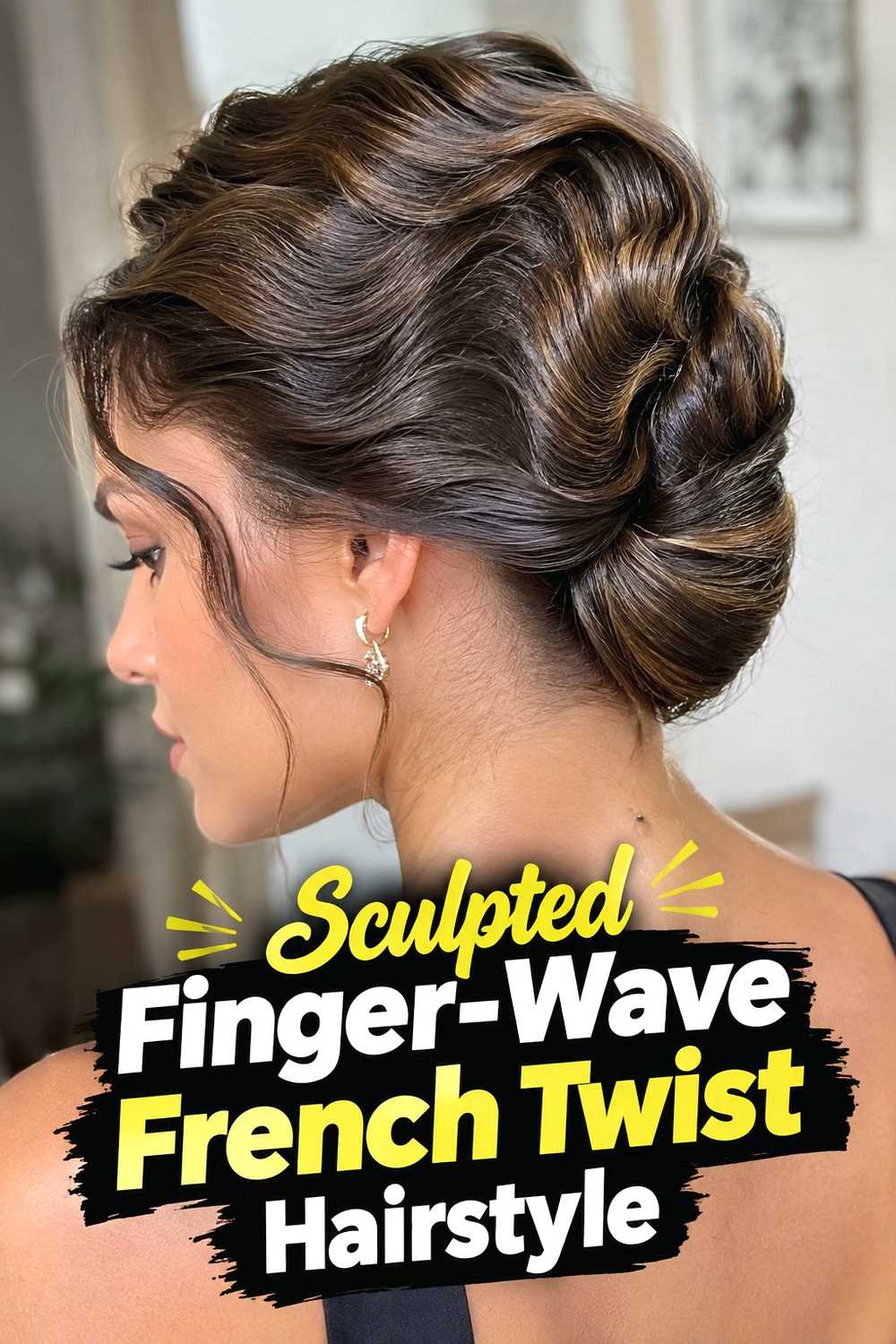 3. Sculpted Finger Wave French Twist Hairstyle