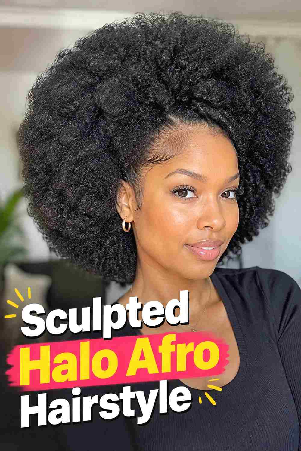 14. Sculpted Halo Afro Hairstyle