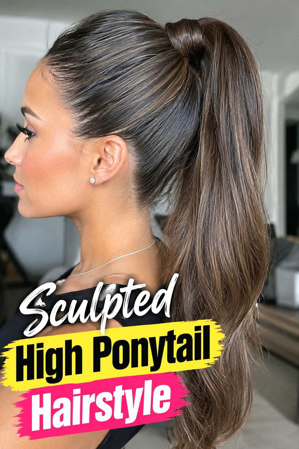 2. Sculpted High Ponytail Hairstyle