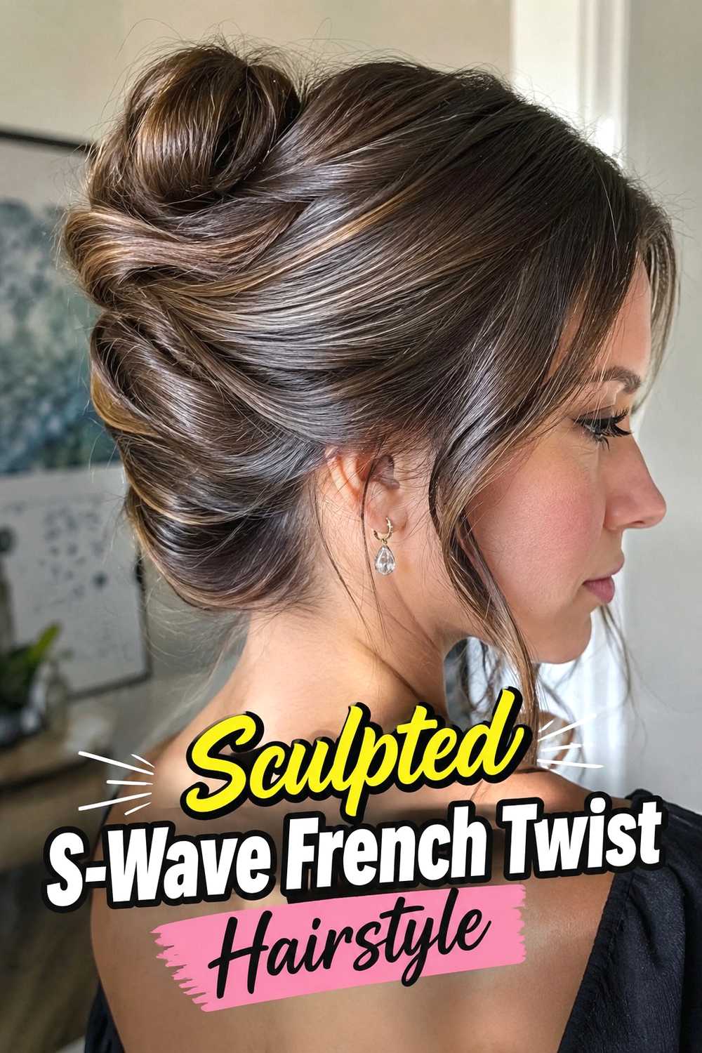 12. Sculpted S Wave French Twist Hairstyle