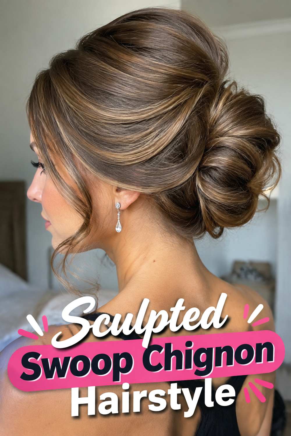 Sculpted Swoop Chignon Hairstyle