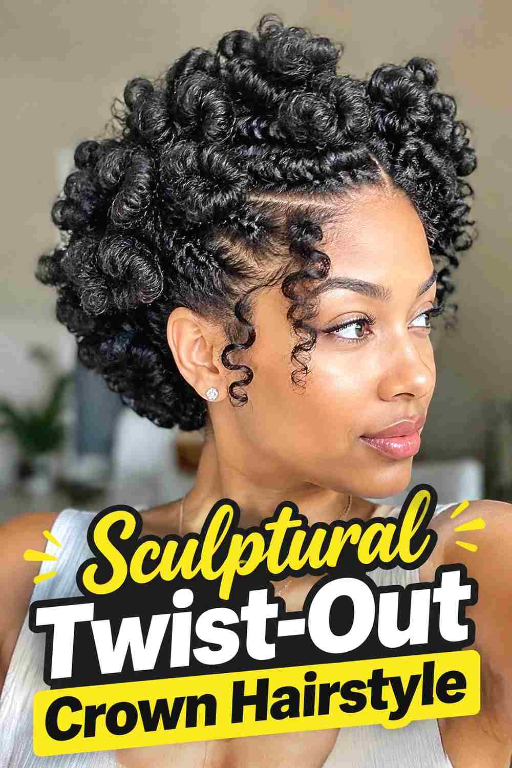 15. Sculptural Twist Out Crown Hairstyle