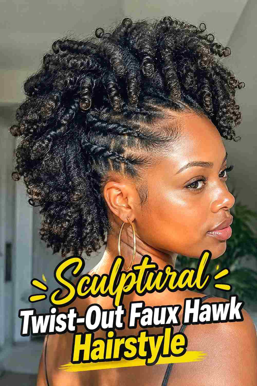 11. Sculptural Twist Out Faux Hawk Hairstyle