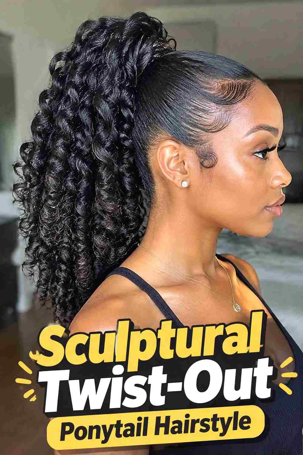 12. Sculptural Twist Out Ponytail Hairstyle