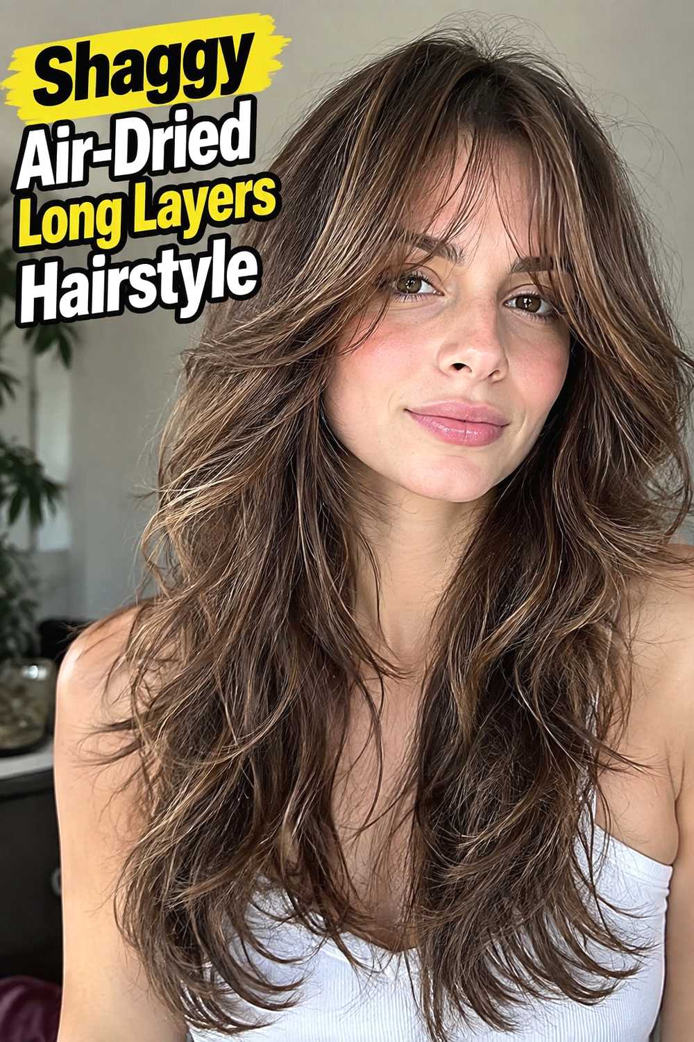 14. Shaggy Air Dried Long Layers Hairstyle