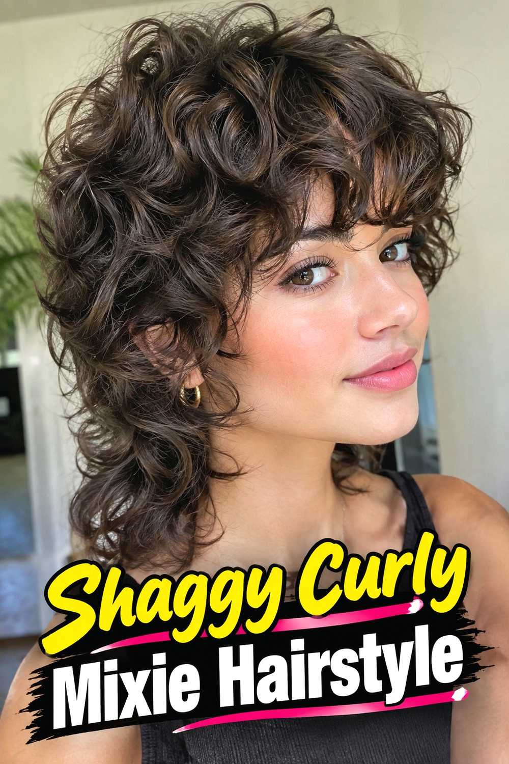 4. Shaggy Curly Mixie Hairstyle