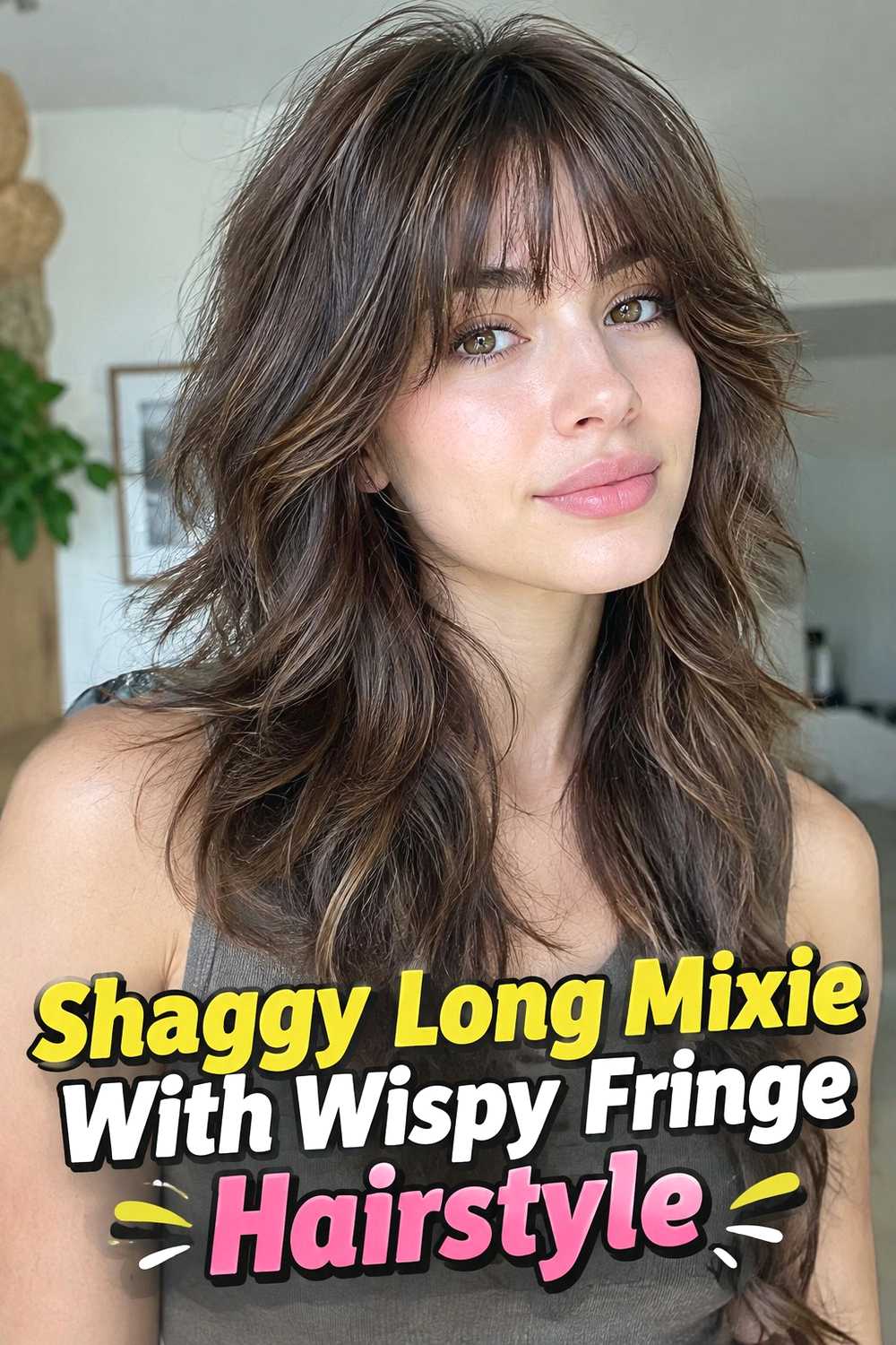 1. Shaggy Long Mixie With Wispy Fringe Hairstyle
