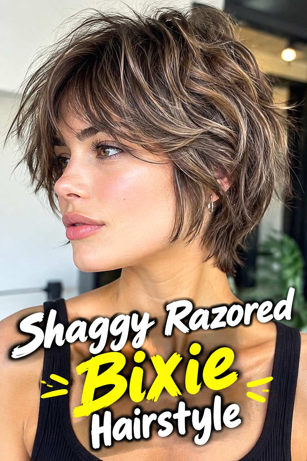 Shaggy Razored Bixie Hairstyle