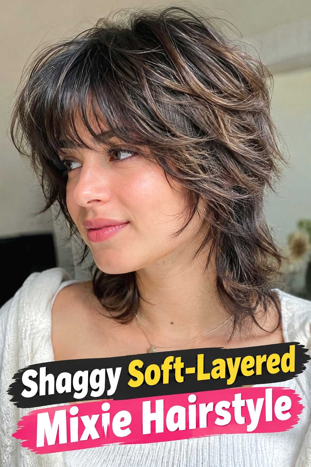 9. Shaggy Soft Layered Mixie Hairstyle