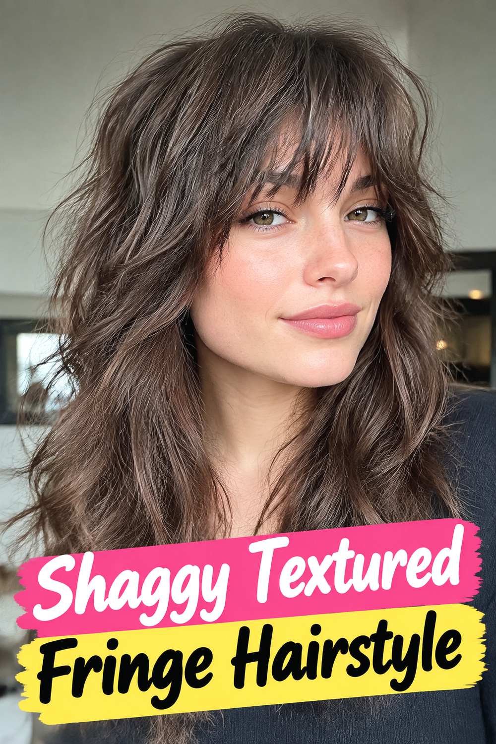 Shaggy Textured Fringe Hairstyle