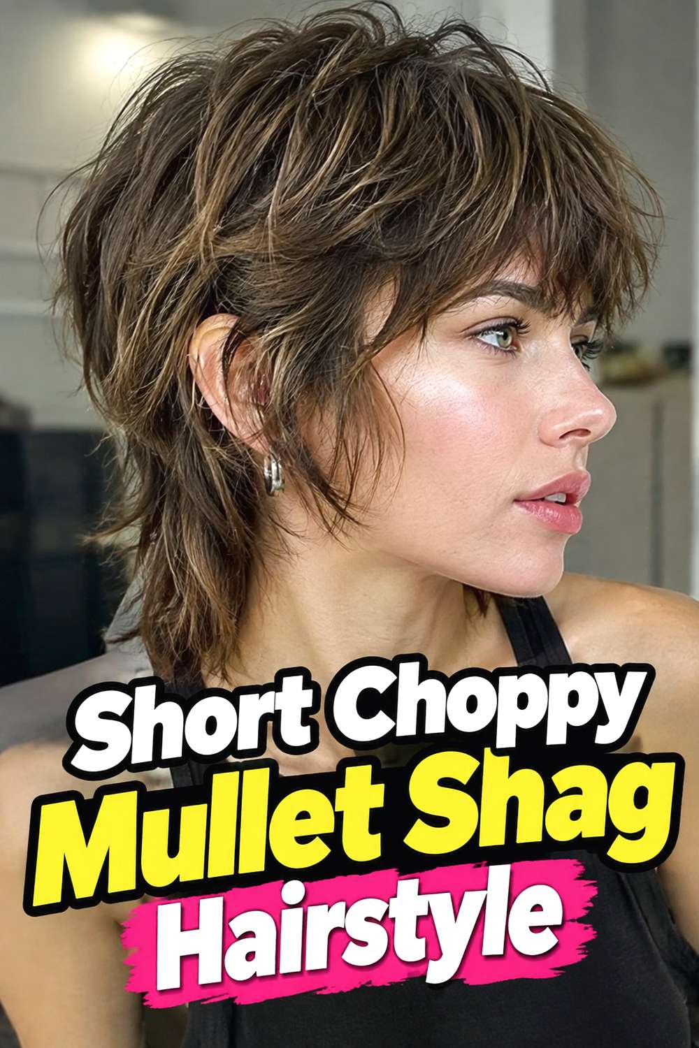 Short Choppy Mullet Shag Hairstyle
